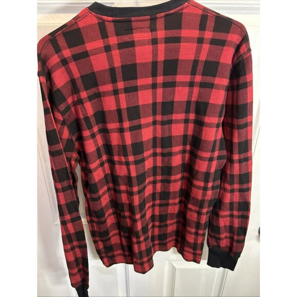 Polo Ralph Lauren Men's Medium Thermal Waffle Knit Shirt Buffalo Plaid - Picture 5 of 5